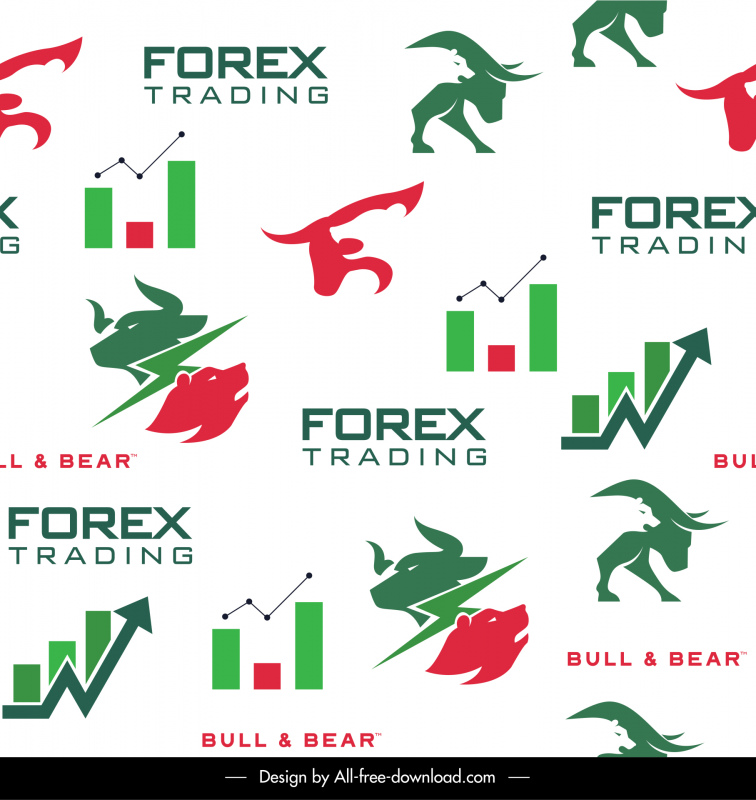  pola forex flat repeating charts bull bear head décor