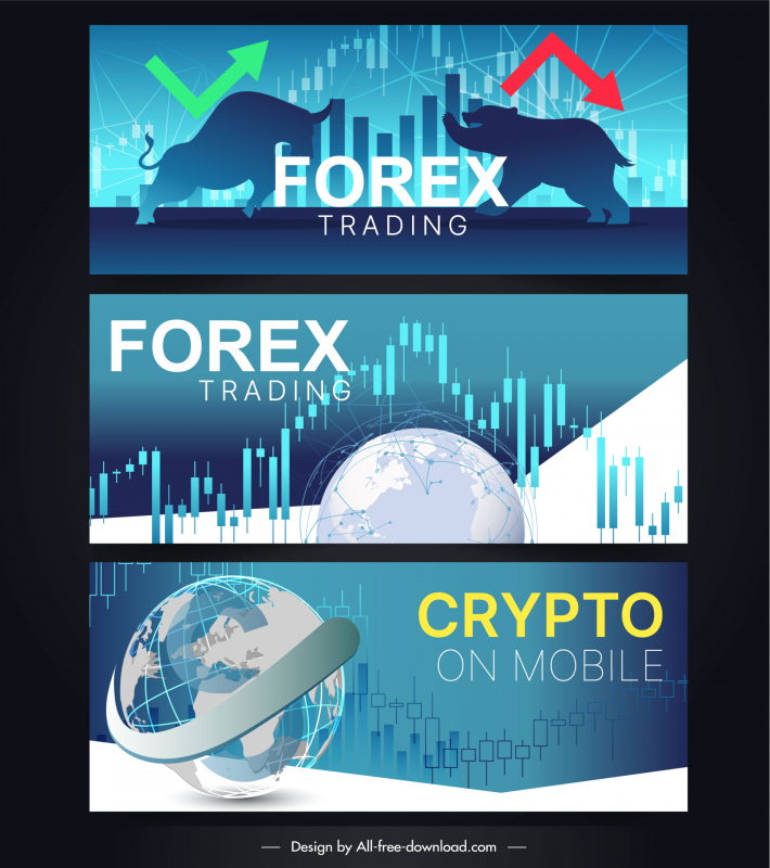 Forex Stock Trading Banner Elementos de Negocios Decoración