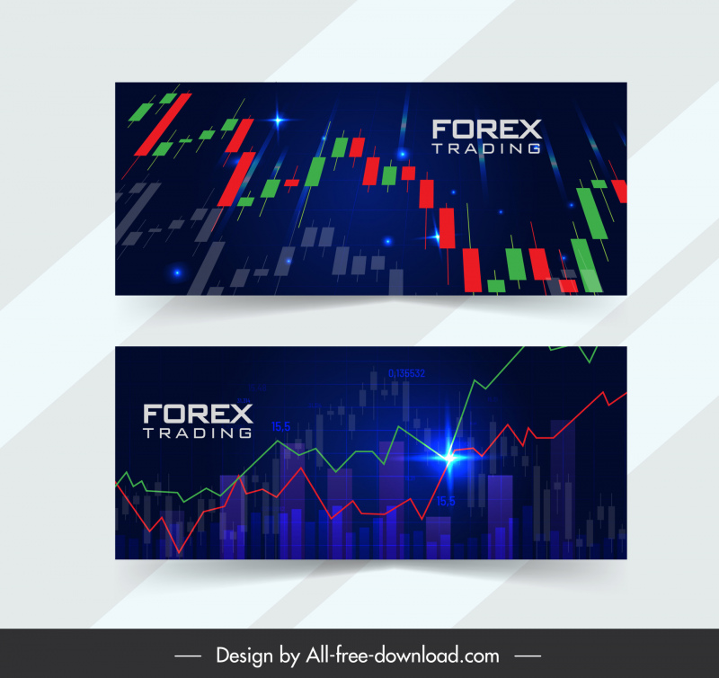 Forex Trading Banner Gráficos de negocios Decoración de efectos de luz