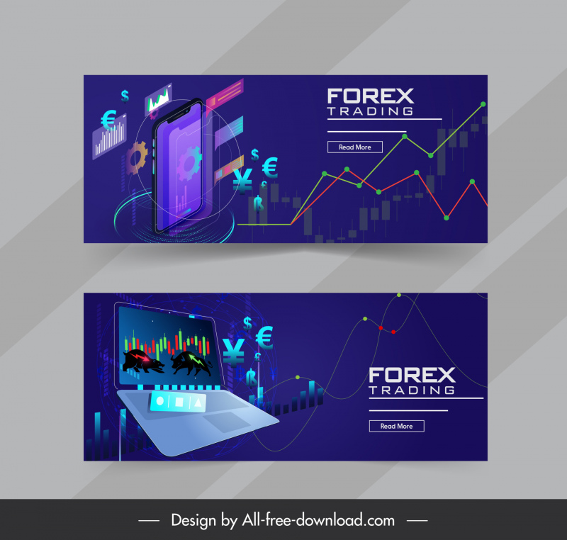 Forex Trading Banner Digital Business Elements decoración