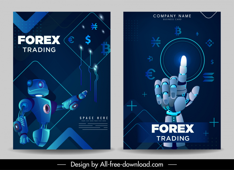 Forex Trading Flyer Vorlage Robotertechnologie Währungselemente Dekor
