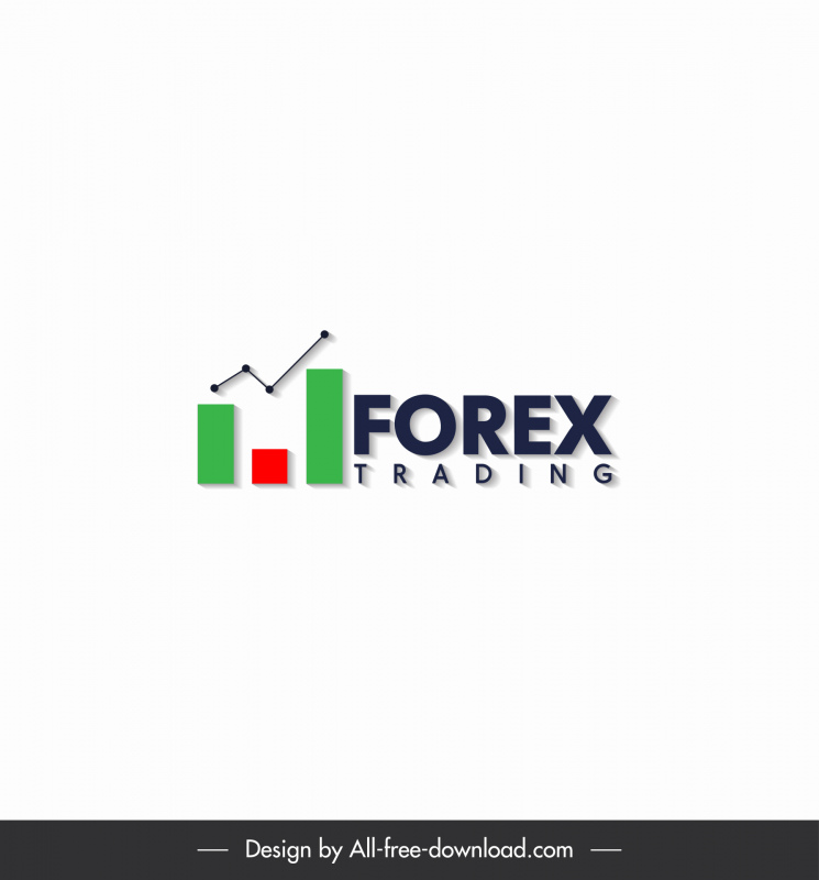 Modèle de logo de trading Forex conception de textes d’éléments de graphique plat