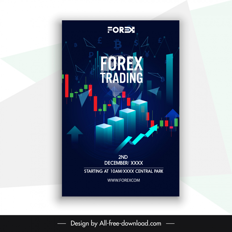  Forex Trading Poster Dynamic 3D Business Elemente Dekor