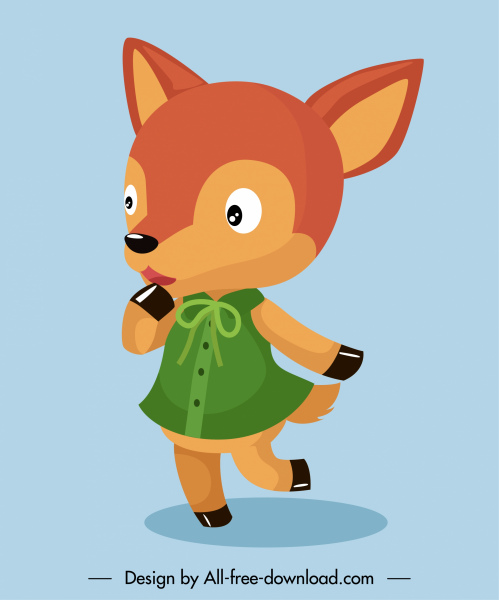 fox ikon karakter kartun bergaya bayi perempuan sketsa