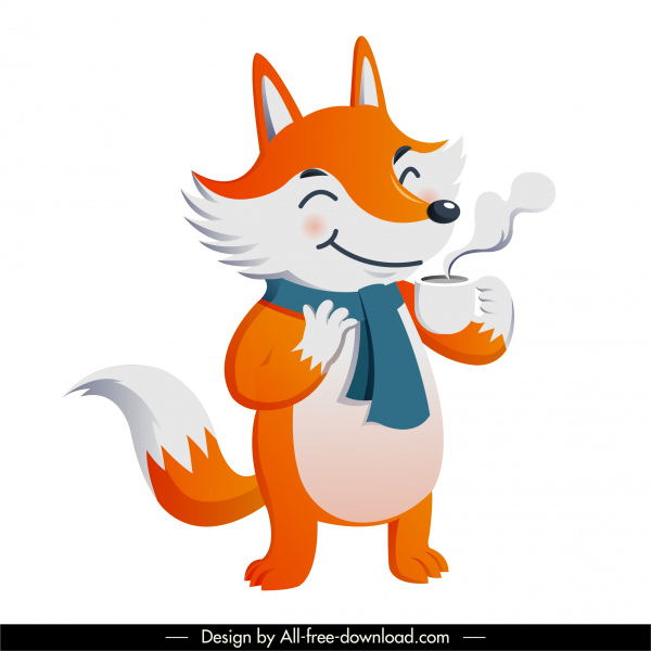 ícone espécie raposa bonito design de desenho animado estilizado