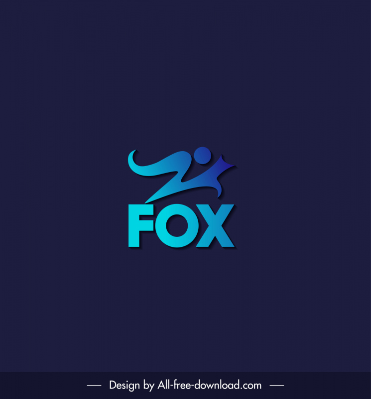 fox 3d e logotipo minimalista modelo moderno design dinâmico escuro plano