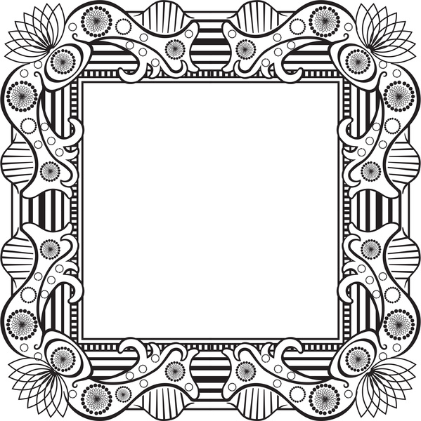 Desain vektor pola dekoratif perbatasan vintage frame