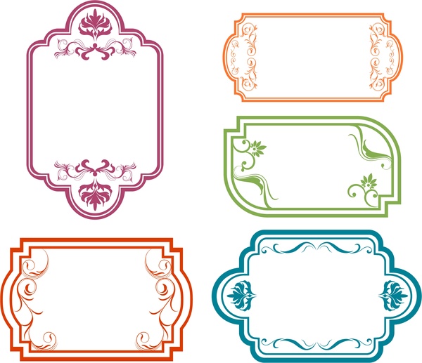 frame desain koleksi berbagai bentuk dalam warna