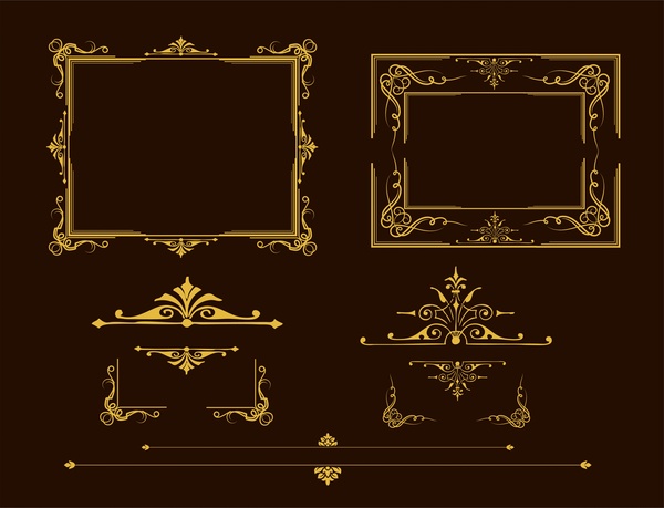 thiết kế khung bộ sưu tập phong cách trang trí cổ điển khác nhau