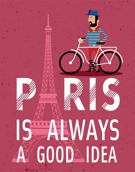 Prancis iklan manusia menara teks dekorasi klasik desain