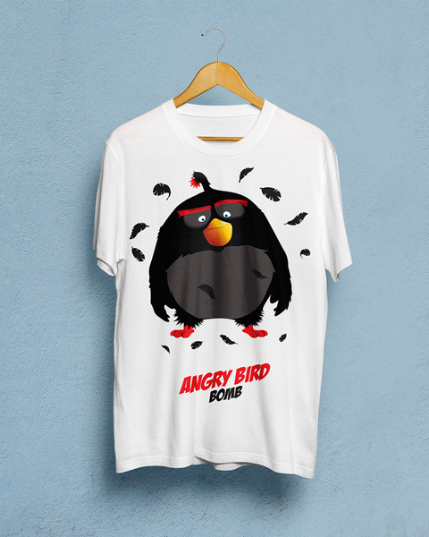 無料の怒っている鳥の映画のキャラクターTシャツのデザイン