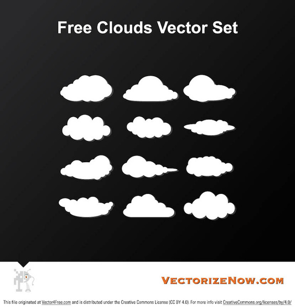 Set vektor cloud gratis