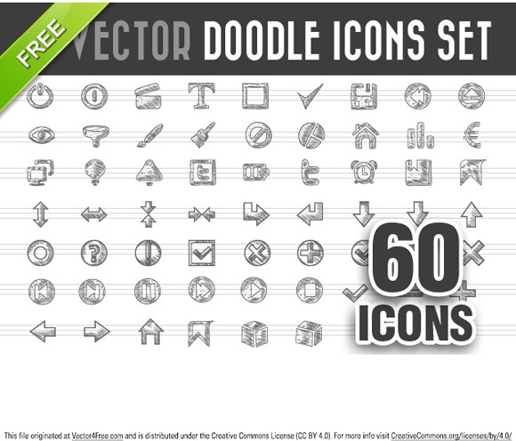 gratis doodle ikon vector set