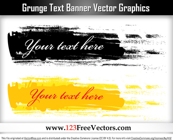 gratuit grunge texte bannière graphiques vectoriels