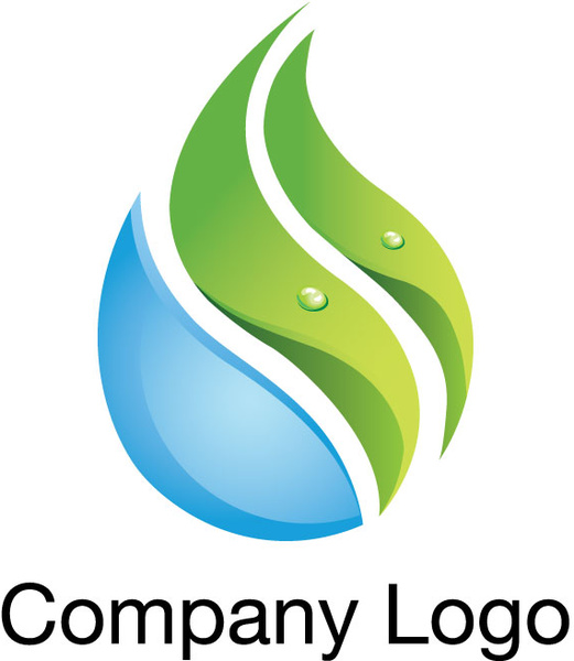 Бесплатные природных вод лист логотип