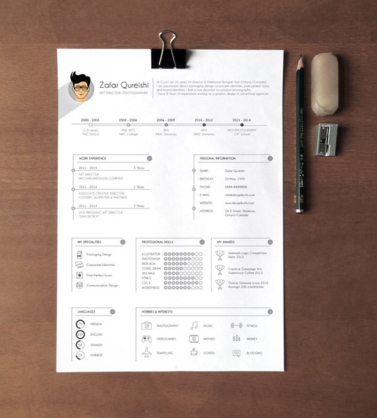 cv resume profesional gratis template untuk desainer grafis