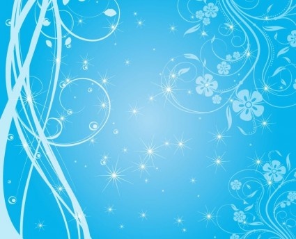 Free Swirly azul estrellas Design vector background