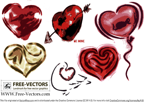 kostenlose Valentinstag Liebe Herz Vektor