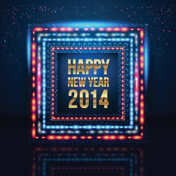 Free Vector Abstract Glowing Lighting New Year Celebration Frame