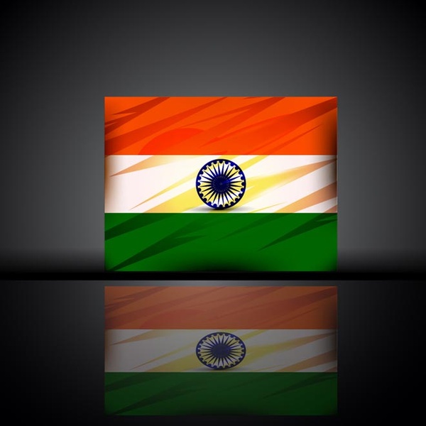 bendera India abstrak vektor gratis dengan refleksi