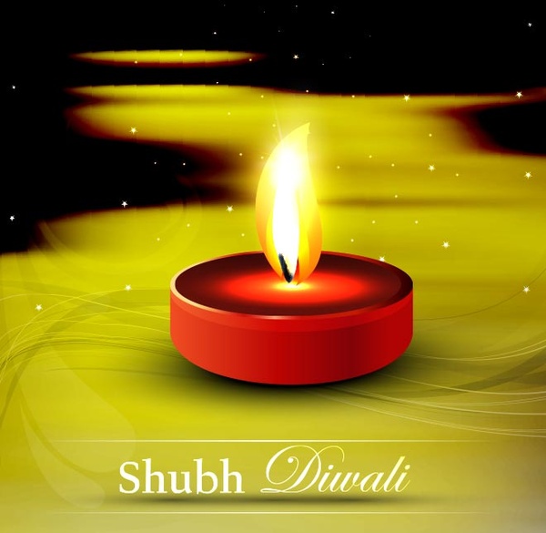 Free Vector Abstract Lines On Green Shubh Diwali Greeting Card Template