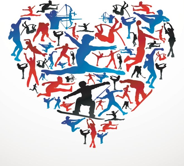 Free Vector Athletic Player Made Heart In Olympic