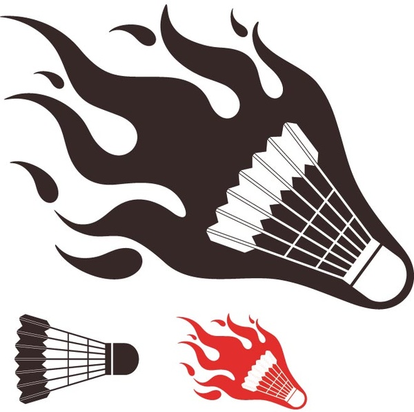 wektor swobodny badmintona ogień wolant