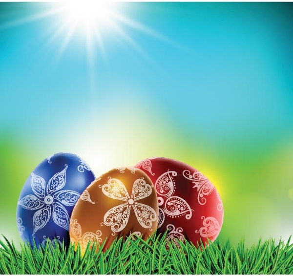 hermoso trabajo de arte en huevos de Pascua gratis vectoriales