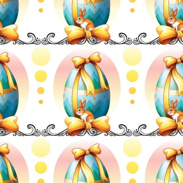 Free Vector Beautiful Blue Decorated Easter Egg With Bunny