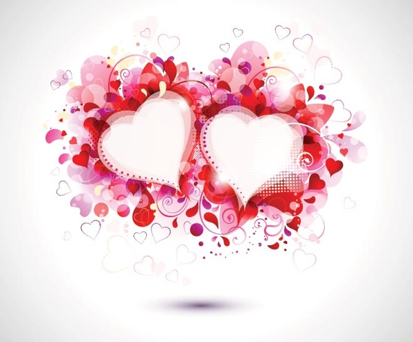 Bedava vektör güzel çiçek sanat aşk şekil valentine8217s günü kartı
