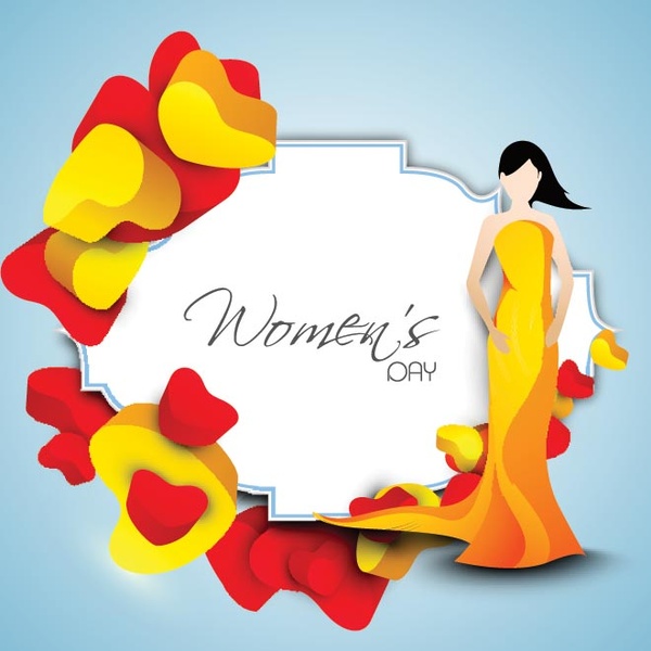 Free Vector Beautiful Girl With 3d Heart Women8217s Day Greeting Card