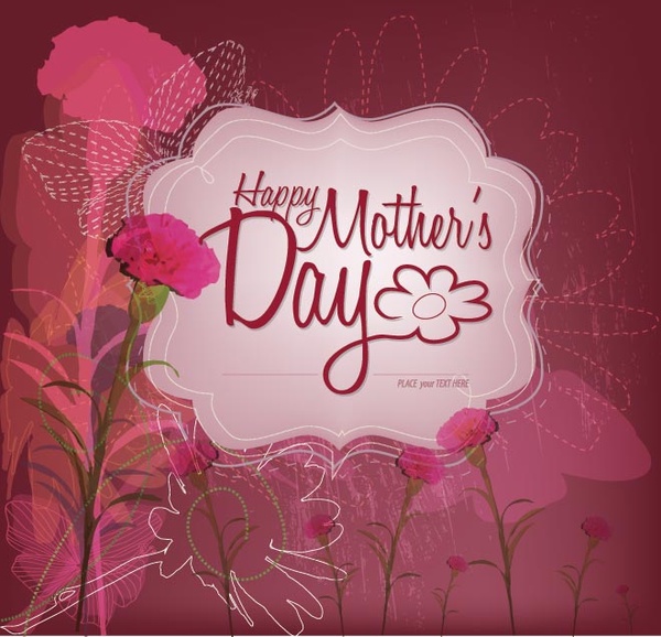 Бесплатные Векторные красивые счастливая мать день поздравительных открыток