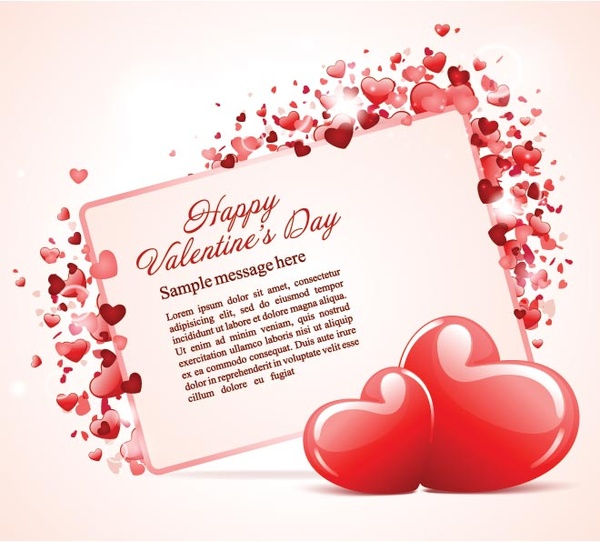 vektor gratis kartu cinta hari valentine bahagia yang indah