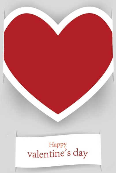 vektor gratis indah template kartu undangan jantung potongan kertas