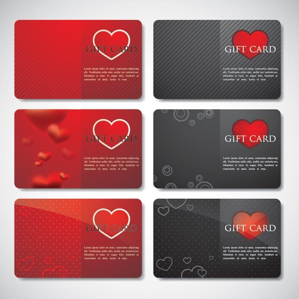 Free Vector Beautiful Set Of Valentine Day Visiting Card