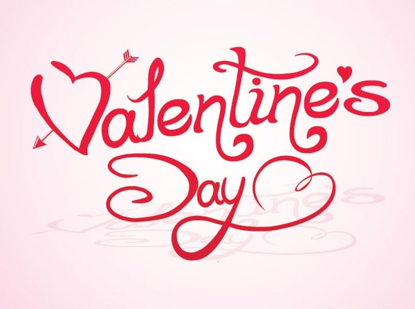 Kostenlose Vektor-schöne Valentine Tag Kalligraphie
