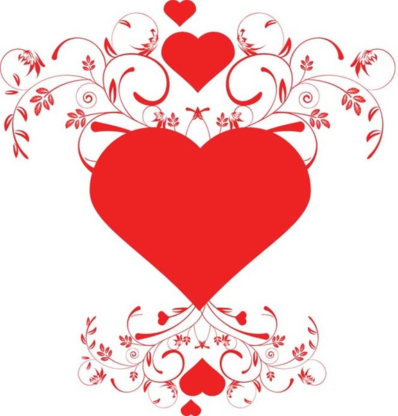 Бесплатные Векторные красивые старинные формы вокруг любви сердца