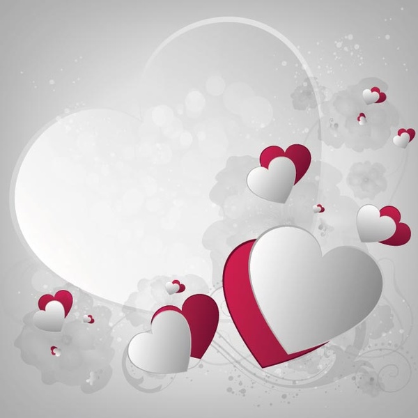 Бесплатный векторный фон красивые белые сердца valentine8217s день