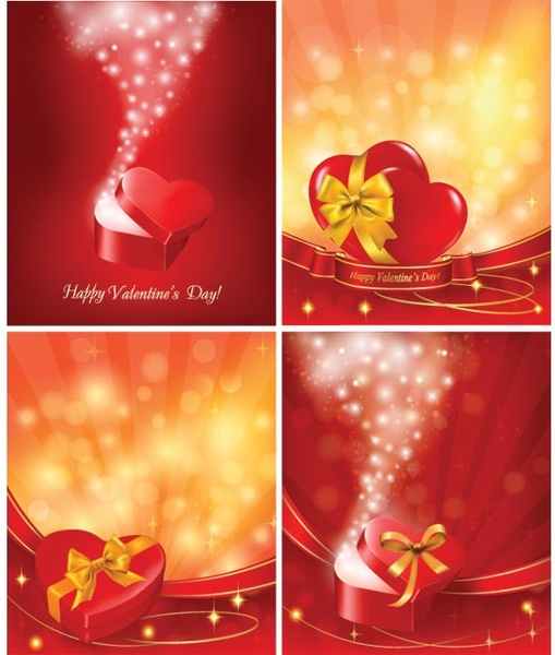 vettore libero bella 3d regalo scatola San Valentino giorno sfondo impostato