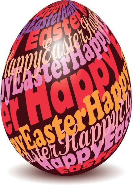 Free Vector Brown Easter Egg With Full Of Typography