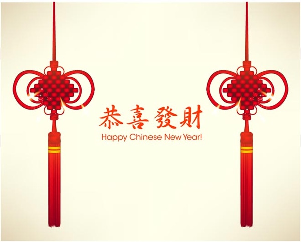 Free vector Año Nuevo chino colgando nudos diseños
