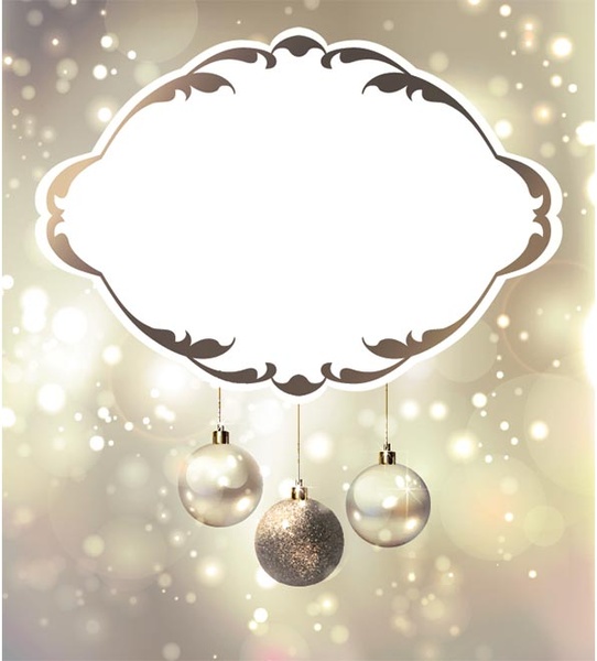 Free Vector Christmas Ball Handing With Floral Art Elegant Background