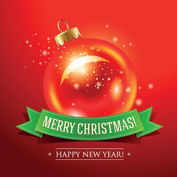 Free Vector Christmas Bubble With Label New Year Red Background