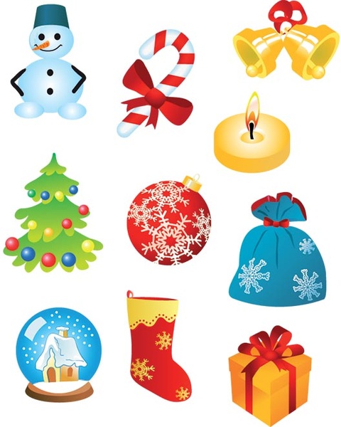 vektor gratis Natal ikon dan simbol