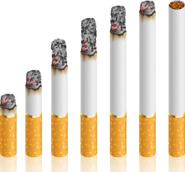 wolny wektor papierosa zaczyna się kończyć wszystkie etapy