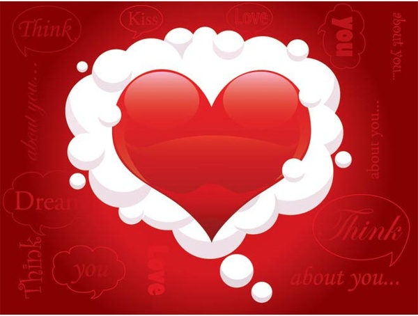 kostenlose Vektor-Wolke um Valentine Tag Herz auf Grunge Hintergrund