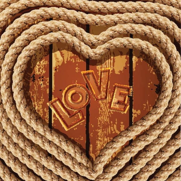Free Vector Coiled Rope Made Love Heart Valentine Day Wallpaper