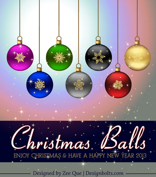 vetor livre colorida penduradas Natal decorações de bolas