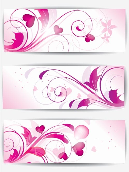 vektor gratis cinta warna-warni bunga seni banner template