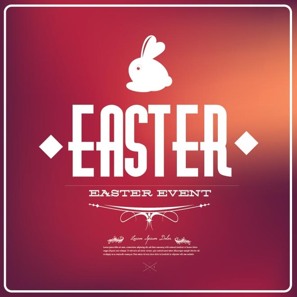 Free Vector Cute Bunny With Easter Typography Card